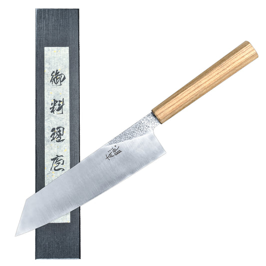 8 Inch Japanese Bunka Knife High Carbon Powder Forge Stainless Steel 905 Blade With 62 HRC Natural Ash Wood Handle Light Weight Comfortable Grip 210mm